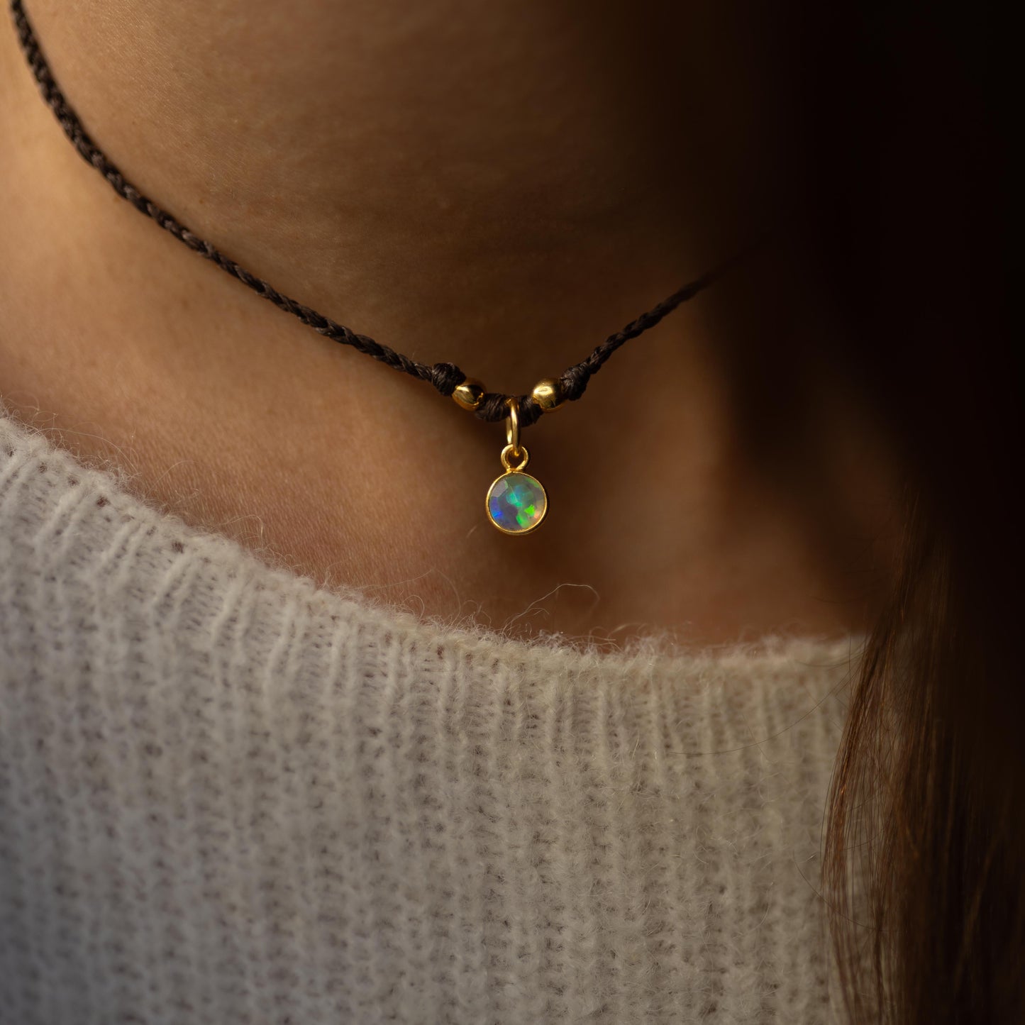 Collar Asha cuerda y plata 925