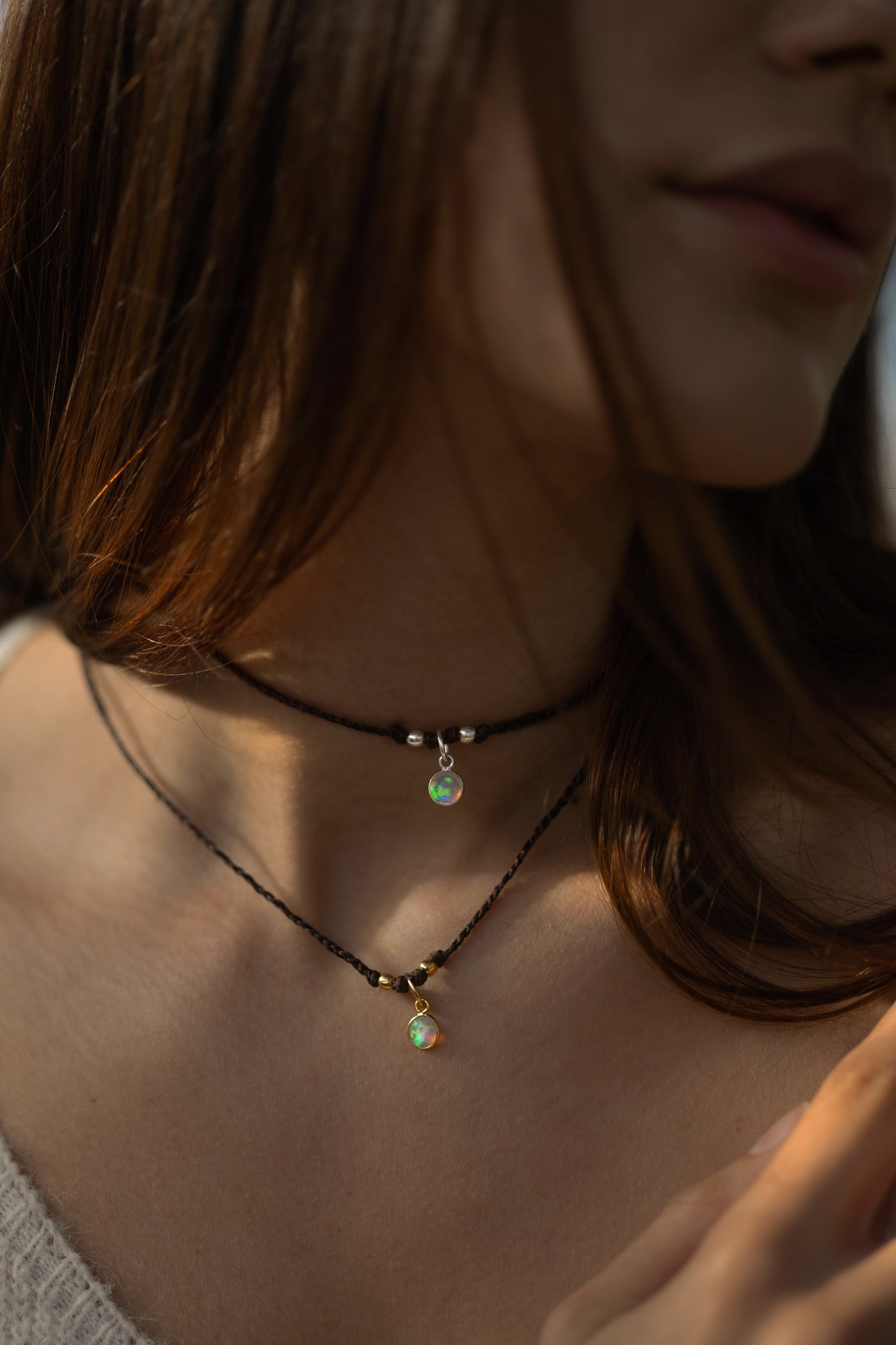 Collar Asha cuerda y plata 925
