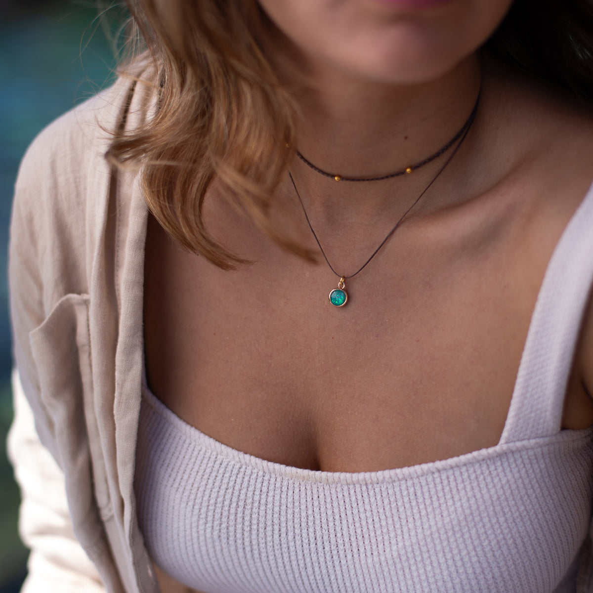Asha blue double necklace
