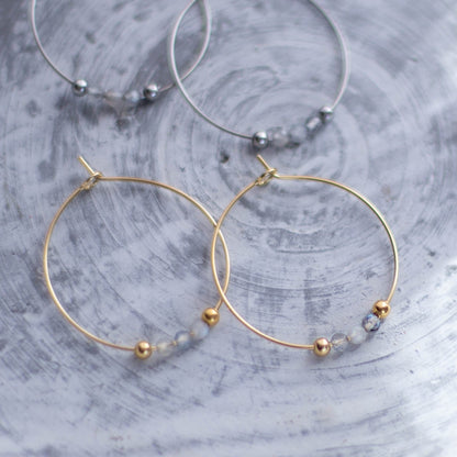 SHANTI LABRADORITE HOOPS