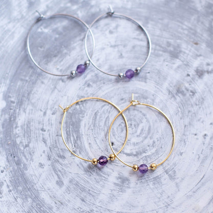 BINTI AMETHYST HOOPS