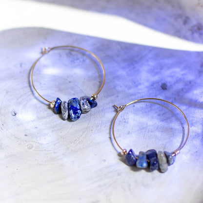 AUREGAN LAPIS LAZULI HOOPS