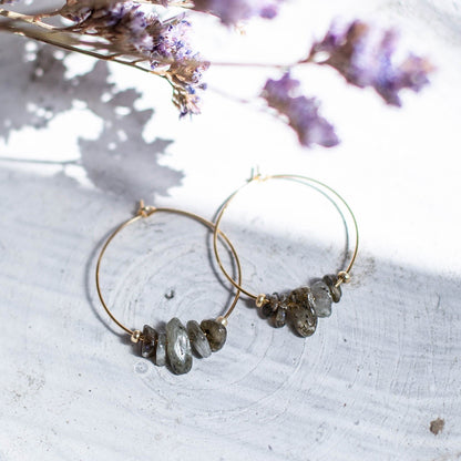 AUREGAN LABRADORITE HOOPS