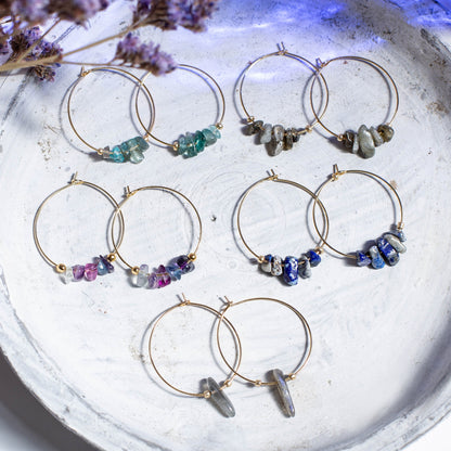 AUREGAN LABRADORITE HOOPS