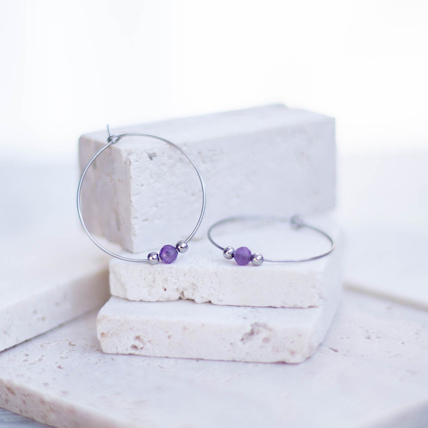 BINTI AMETHYST HOOPS