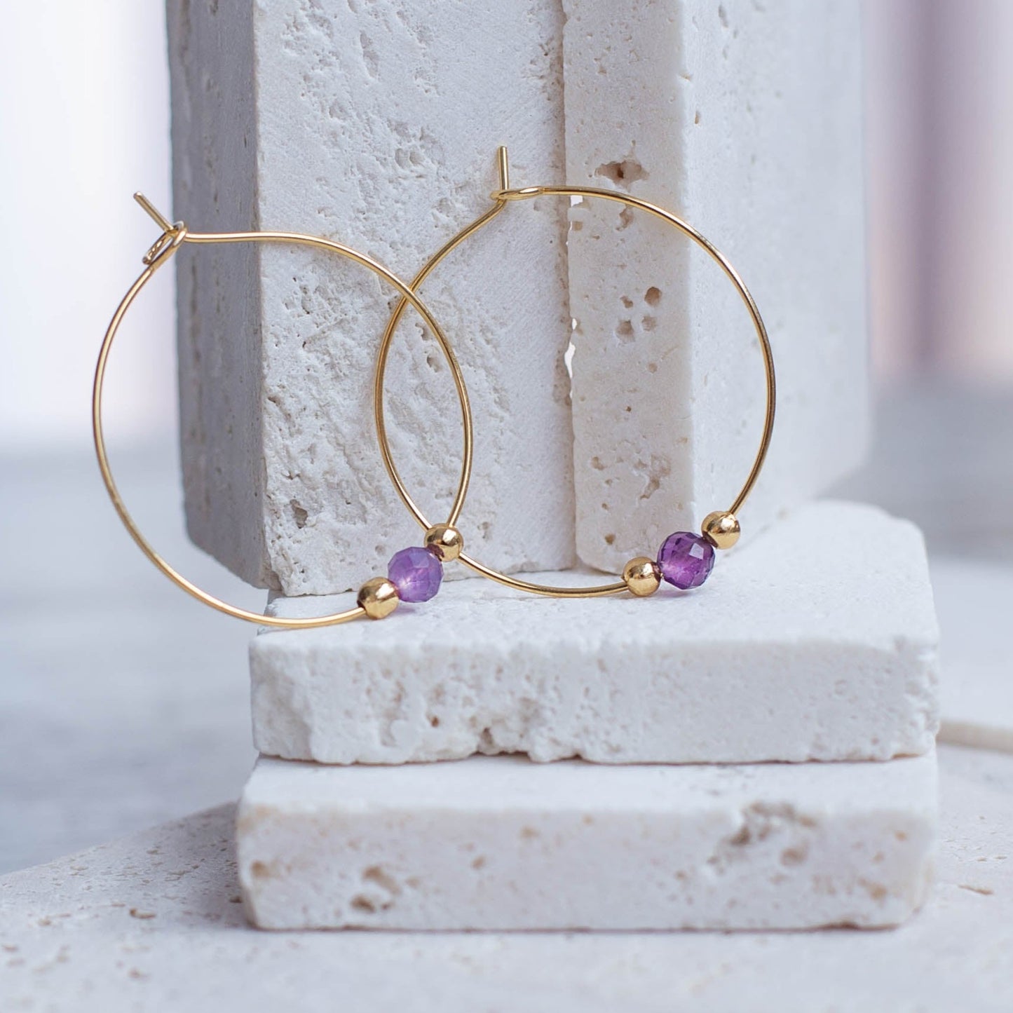 BINTI AMETHYST HOOPS