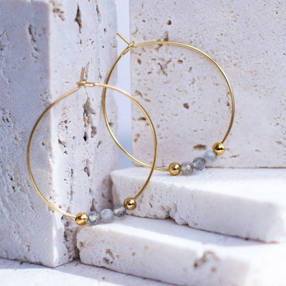 SHANTI LABRADORITE HOOPS