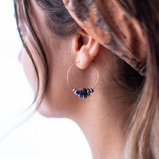 AUREGAN LAPIS LAZULI HOOPS