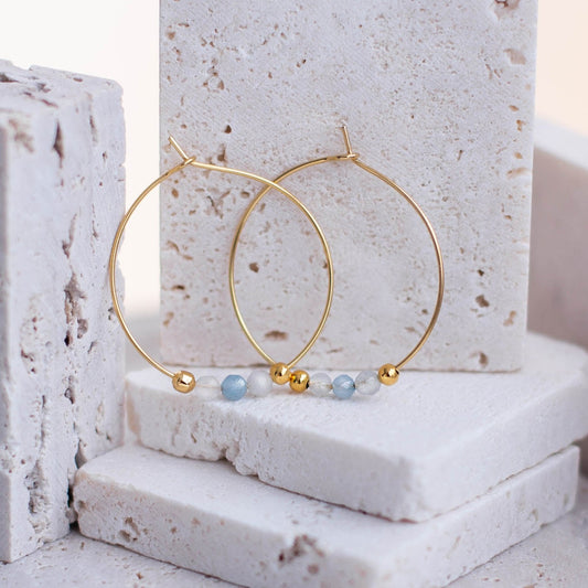 SHANTI AQUAMARINE HOOPS