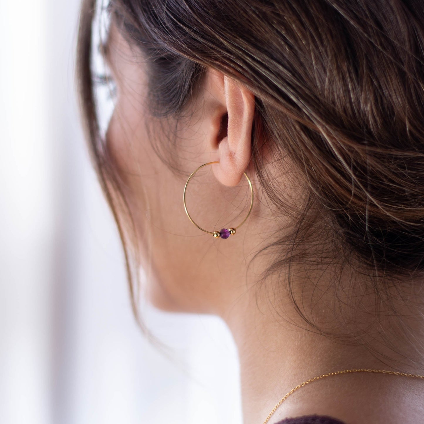 BINTI AMETHYST HOOPS