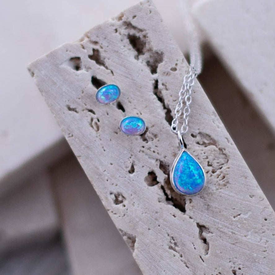 PENDIENTES AZURE OPAL